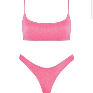 Sparkly Pink Triangl Bikini
